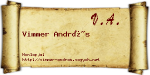 Vimmer András névjegykártya